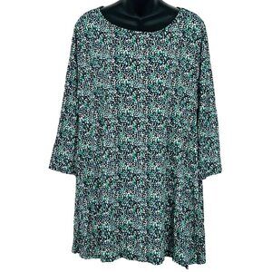 Philosophy Woman Plus Size 2X Tunic Top Blouse 3/4 Sleeve Round Neck Blue New